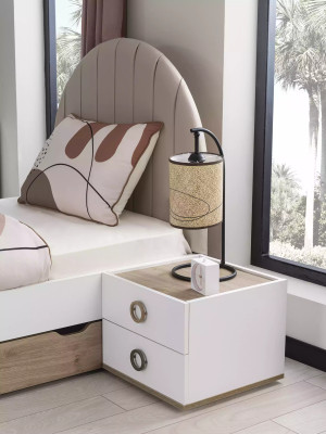 Mesita de noche mesita infantil dormitorio infantil madera blanco moderno