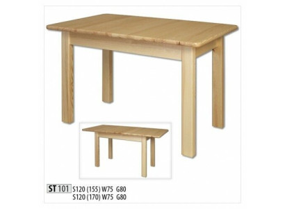 Mesa de comedor de madera Mesa de salón comedor Mesa 120/170x80cm Mesa de madera maciza