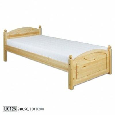 Cama individual de madera maciza de pino para niños con marco de cama de madera de 100x200.
