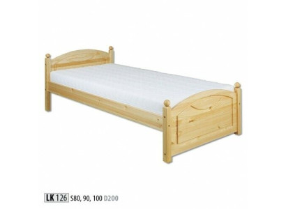 Cama individual de madera maciza de pino para niños con marco de cama de madera de 100x200.