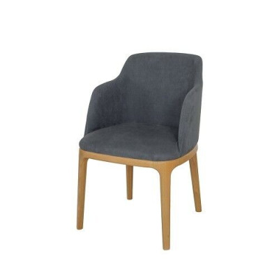 Silla Sillón Tapizado Sillas Salón Madera maciza Textil Madera Sillón Cuero Nuevo
