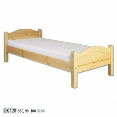 Cama individual juvenil de pino macizo de pino 100x200 hecha a mano. Nueva.