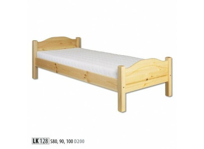 Cama individual juvenil de pino macizo de pino 100x200 hecha a mano. Nueva.