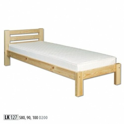 Cama individual de pino macizo de madera de pino 100x200 Estructura de cama de madera nueva.
