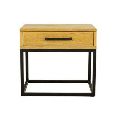 Mesita de noche Mueble de noche Cómoda Mesa auxiliar Consola Madera Metal Consolas Nuevo