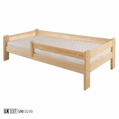 Cama Cama juvenil Pino Cama para niños de madera maciza Cama de madera 90x200 con armazón de cama de madera