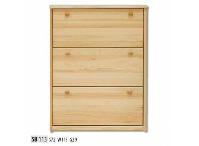 Mueble para zapatos, cómoda hecha a mano, cómoda para el vestíbulo de madera con 3 compartimentos.