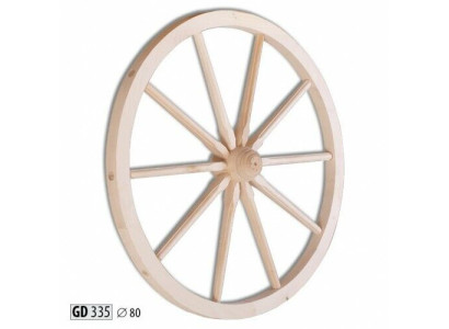 Rueda de carro, rueda de madera, rueda de radios, decoración de pared de 80 cm, decoración de carruaje, decoración de jardín, nueva.