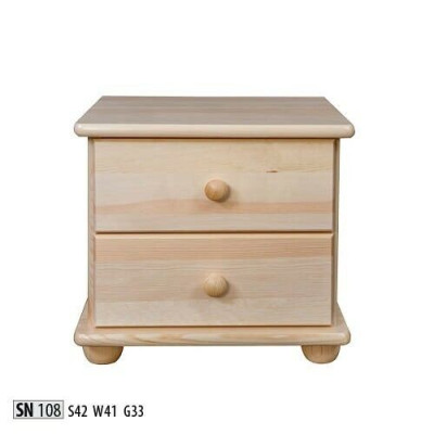 Mesa de noche de madera maciza, mesita de noche, consola de noche, dormitorio, hecho a mano, madera.