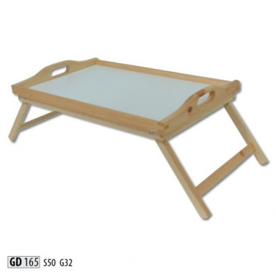 Mesa de desayuno de madera Mesa portátil de madera auténtica Mesa auxiliar de madera auténtica Bandeja de madera auténtica