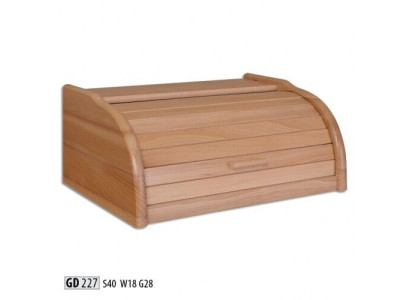 Caja de pan de haya de 40 cm Caja de pan con persiana enrollable Pan Cajón de rodamiento de pan Madera auténtica Cofre