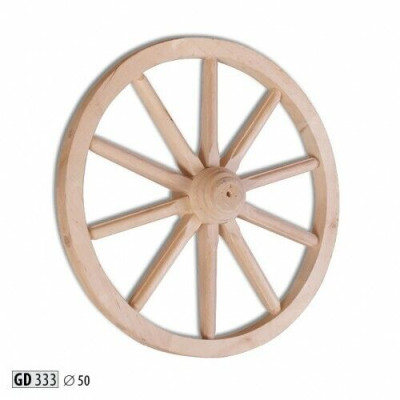 Rueda de madera decorativa Ø 50 cm Rueda de radios 10 radios Rueda de carreta Decoración de jardín Decoración teatral Nueva