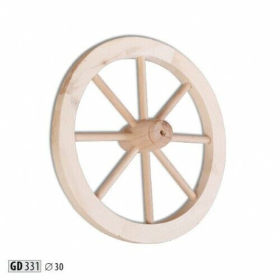 Dekoratives rueda de madera Ø 30 cm rueda de radios rueda de carro Decoración de jardín Decoración de tienda Madera maciza