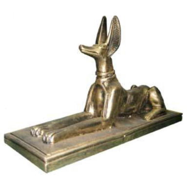 Figura egipcia de Anubis, dios de la muerte, hecha de plástico, decoración grande de 23 cm.