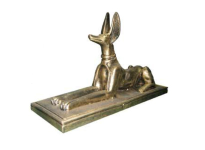 Figura egipcia de Anubis, dios de la muerte, hecha de plástico, decoración grande de 23 cm.