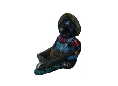 Diseño de figura de carretilla de topo estatua escultura figuras decoración 45cm decoración