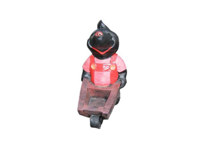 Diseño de figura de estatua de escultura de carretilla de topo, decoración de figuras de 34 cm.