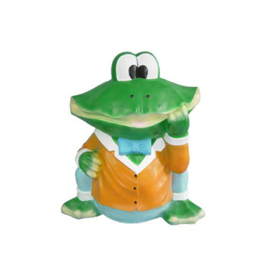 Escultura abstracta de rana, figura de decoración de plástico realista, estatua decorativa.