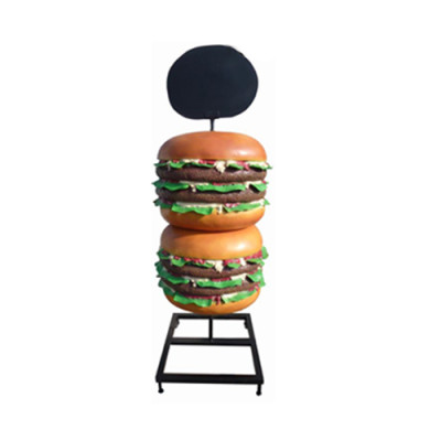 Escultura de doble cheeseburger hamburguesa soporte de exhibición figura decorativa estatua