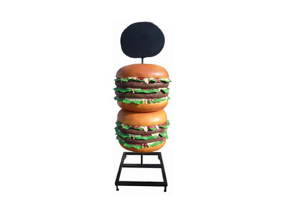 Escultura de doble cheeseburger hamburguesa soporte de exhibición figura decorativa estatua