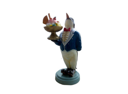 Figura de helado de estatua de soporte de heladería de pingüino de 175 cm nueva