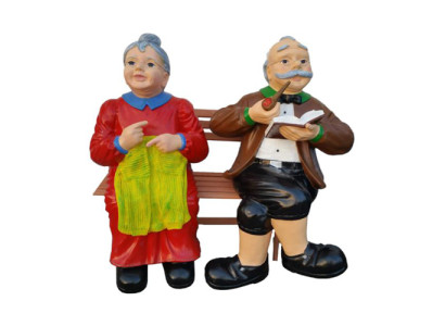 Figura de decoración Estatua Escultura 110 cm Figuras Estatuas Esculturas Nueva Abuela Abuelo P120