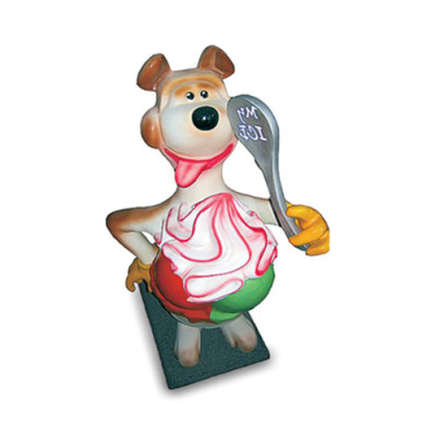 Escultura de oso con publicidad de helados, figuras de heladería de 180 cm. Cómic.