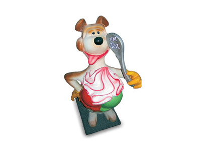 Escultura de oso con publicidad de helados, figuras de heladería de 180 cm. Cómic.