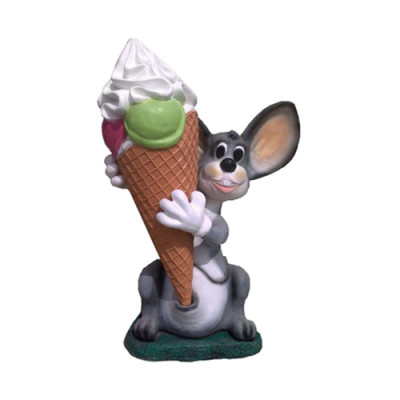 Figura de conejo con forma de helado expositor para heladería restaurante estatuas gastronomía 131 cm nuevo