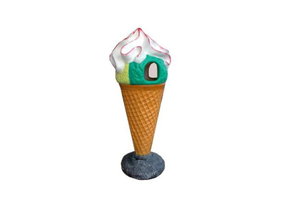 Diseño de figura de helado Cubo de basura Canasta Estatuas Figuras Estatua Exhibidor 145 cm