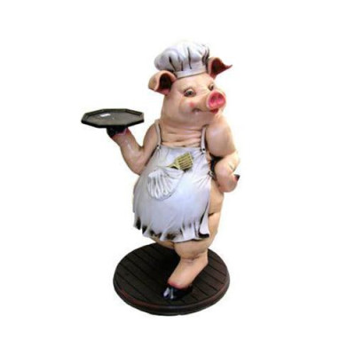 Cerdo Mayordomo Figura Estatua Figuras Estatuas Escultura Restaurante Hotel 137cm Nuevo