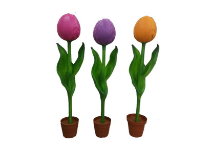 Flor 190cm Tulipán Jardín Diseño Planta Escultura Abstracta Seleccionable Estatuas 190cm
