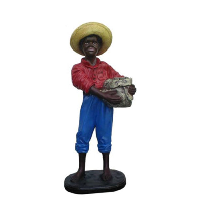 Deko Figur Statue Skulptur 115 cm Figuren Statuen Skulpturen Schwarzer Junge P78  Figura de decoración Estatua Escultura 115 cm Figuras Estatuas Esculturas Niño Negro P78