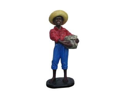 Deko Figur Statue Skulptur 115 cm Figuren Statuen Skulpturen Schwarzer Junge P78  Figura de decoración Estatua Escultura 115 cm Figuras Estatuas Esculturas Niño Negro P78