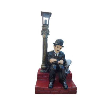 Lámpara Luz Figura Estatua Escultura 70cm Estatuas Esculturas Charlie Chaplin P3
