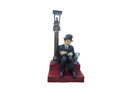 Lámpara Luz Figura Estatua Escultura 70cm Estatuas Esculturas Charlie Chaplin P3