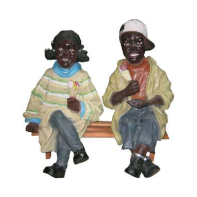 Figura decorativa estatua escultura 34 cm Figuras estatuas esculturas Niños negros P39