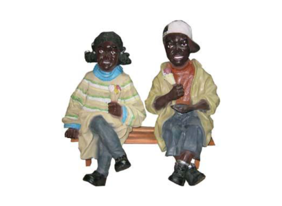 Figura decorativa estatua escultura 34 cm Figuras estatuas esculturas Niños negros P39