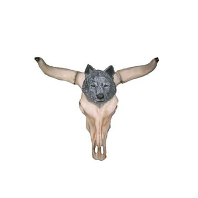 Cráneo de toro decorativo no real 54cm diseño de pared cráneo de búfalo de agua