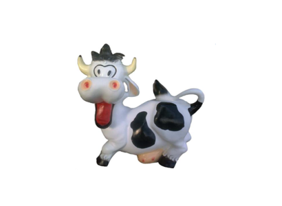 Decoración Jardín Figuras de Plástico Estatua de Figura Pintada a Mano Vaca Divertida 40cm Nueva