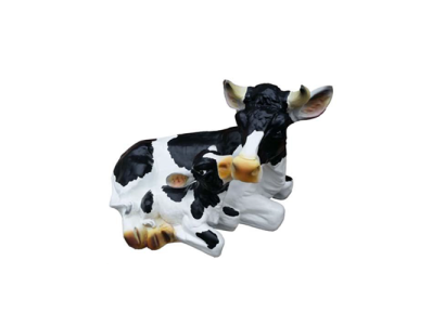 Decoración Jardín Figuras de plástico Figura pintada a mano Estatua Vaca divertida 36cm Nueva