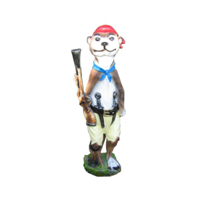Diseño moderno hurón pirata jardín decoración escultura de plástico de 60 cm