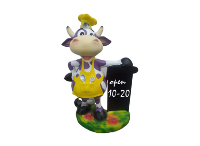 Figura moderna de la vaca res escultura estatuas decoración ternero 55cm plástico