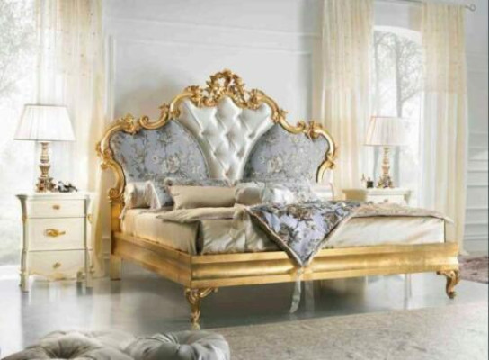Cama clásica de estilo barroco rococó cama de hotel cama tapizada cama doble 180x200 cm