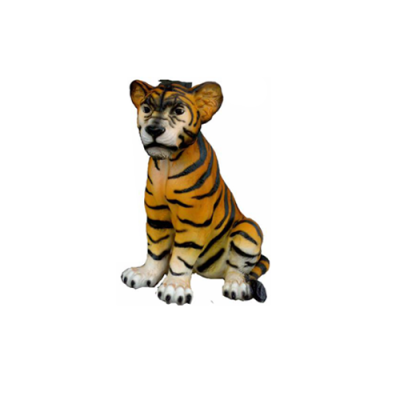 Decoración de jardín Figuras de plástico Figura pintada a mano Estatua de tigre 35 cm Estatuas