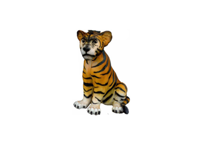 Decoración de jardín Figuras de plástico Figura pintada a mano Estatua de tigre 35 cm Estatuas