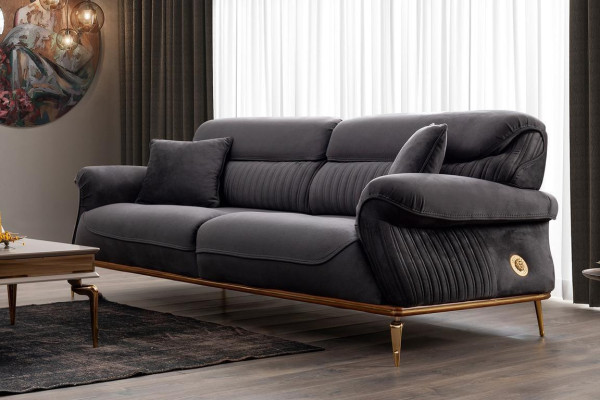 Sofá de 3 plazas en color gris moderno: confort y estilo en un solo conjunto.