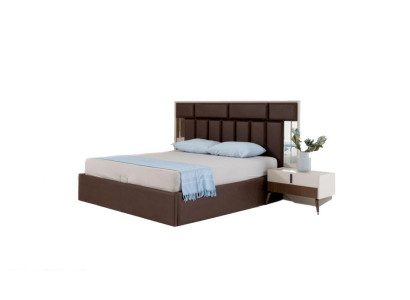 Cama Cama de dormitorio con cajón de almacenamiento Estructura de cama de madera Marrón Lugar para dormir