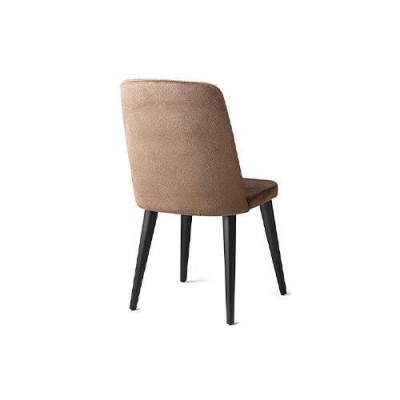 Silla de cocina Silla Silla de comedor Sillón Marrón Moderno Madera Tela