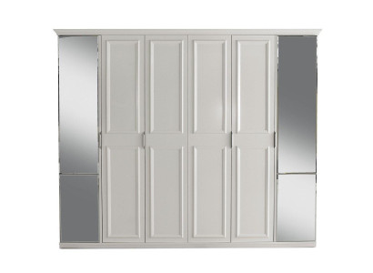 Armario de ropa Armario de madera Armario de dormitorio Armario Blanco Espejo